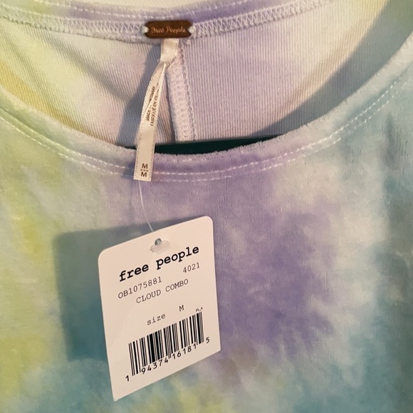 Free People Bright Eyes Velvet Tee Cloud Combo Top - Picture 7 of 13